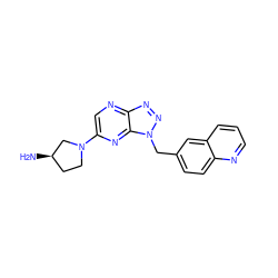 N[C@@H]1CCN(c2cnc3nnn(Cc4ccc5ncccc5c4)c3n2)C1 ZINC000095557010