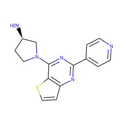 N[C@@H]1CCN(c2nc(-c3ccncc3)nc3ccsc23)C1 ZINC000223674808