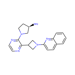 N[C@@H]1CCN(c2nccnc2C2CN(c3ccc4ccccc4n3)C2)C1 ZINC000140109874