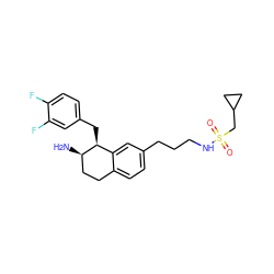 N[C@@H]1CCc2ccc(CCCNS(=O)(=O)CC3CC3)cc2[C@@H]1Cc1ccc(F)c(F)c1 ZINC000142048787