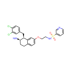 N[C@@H]1CCc2ccc(OCCNS(=O)(=O)c3cccnc3)cc2[C@@H]1Cc1ccc(Cl)c(Cl)c1 ZINC000143134179