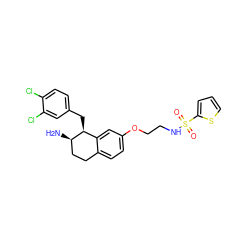 N[C@@H]1CCc2ccc(OCCNS(=O)(=O)c3cccs3)cc2[C@@H]1Cc1ccc(Cl)c(Cl)c1 ZINC000142280484