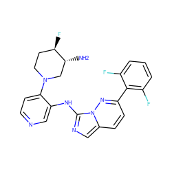 N[C@@H]1CN(c2ccncc2Nc2ncc3ccc(-c4c(F)cccc4F)nn23)CC[C@H]1F ZINC000142976995