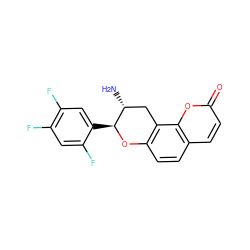 N[C@@H]1Cc2c(ccc3ccc(=O)oc23)O[C@H]1c1cc(F)c(F)cc1F ZINC001772598098