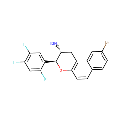 N[C@@H]1Cc2c(ccc3ccc(Br)cc23)O[C@H]1c1cc(F)c(F)cc1F ZINC001772646996