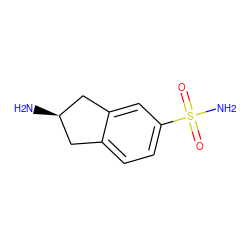 N[C@@H]1Cc2ccc(S(N)(=O)=O)cc2C1 ZINC000028456655