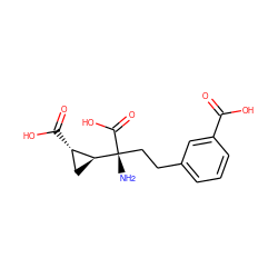 N[C@](CCc1cccc(C(=O)O)c1)(C(=O)O)[C@H]1C[C@@H]1C(=O)O ZINC000013777440