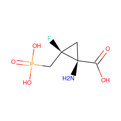 N[C@]1(C(=O)O)C[C@@]1(F)CP(=O)(O)O ZINC000084711423