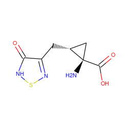 N[C@]1(C(=O)O)C[C@H]1Cc1ns[nH]c1=O ZINC000299831852