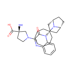 N[C@]1(C(=O)O)CCN(c2nc3ccccc3n([C@@H]3C[C@@H]4CC[C@H](C3)N4C3CCCCCCC3)c2=O)C1 ZINC000114708525