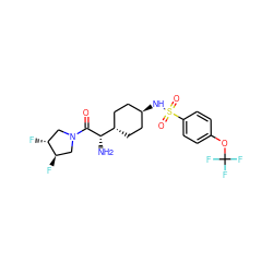 N[C@H](C(=O)N1C[C@@H](F)[C@H](F)C1)[C@H]1CC[C@H](NS(=O)(=O)c2ccc(OC(F)(F)F)cc2)CC1 ZINC000253634578