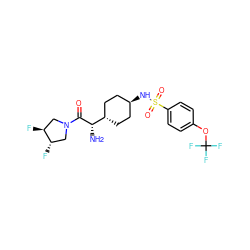 N[C@H](C(=O)N1C[C@H](F)[C@@H](F)C1)[C@H]1CC[C@H](NS(=O)(=O)c2ccc(OC(F)(F)F)cc2)CC1 ZINC000261099968