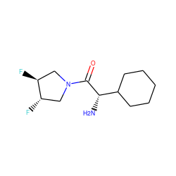 N[C@H](C(=O)N1C[C@H](F)[C@@H](F)C1)C1CCCCC1 ZINC000028524664