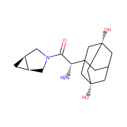 N[C@H](C(=O)N1C[C@H]2C[C@H]2C1)C12CC3C[C@](O)(C1)C[C@@](O)(C3)C2 ZINC000028824963