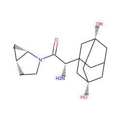 N[C@H](C(=O)N1CC[C@@H]2C[C@@H]21)C12CC3C[C@](O)(C1)C[C@@](O)(C3)C2 ZINC000028824955