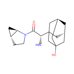 N[C@H](C(=O)N1CC[C@@H]2C[C@H]21)C12C[C@H]3C[C@@H](CC(O)(C3)C1)C2 ZINC000101099077