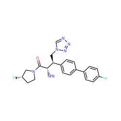 N[C@H](C(=O)N1CC[C@H](F)C1)[C@@H](Cn1cnnn1)c1ccc(-c2ccc(F)cc2)cc1 ZINC000028460752