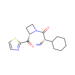 N[C@H](C(=O)N1CC[C@H]1C(=O)c1nccs1)C1CCCCC1 ZINC000003949773