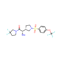 N[C@H](C(=O)N1CCC(F)(F)C1)[C@@H]1CCN(S(=O)(=O)c2ccc(OC(F)(F)F)cc2)C1 ZINC000014958988