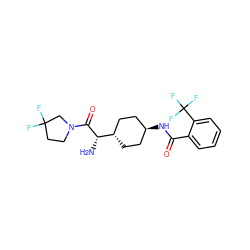 N[C@H](C(=O)N1CCC(F)(F)C1)[C@H]1CC[C@H](NC(=O)c2ccccc2C(F)(F)F)CC1 ZINC000253693155