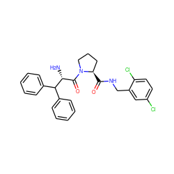 N[C@H](C(=O)N1CCC[C@H]1C(=O)NCc1cc(Cl)ccc1Cl)C(c1ccccc1)c1ccccc1 ZINC000025967399