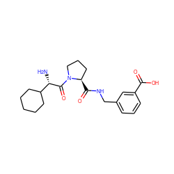 N[C@H](C(=O)N1CCC[C@H]1C(=O)NCc1cccc(C(=O)O)c1)C1CCCCC1 ZINC000028388084