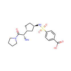 N[C@H](C(=O)N1CCCC1)[C@@H]1CC[C@@H](NS(=O)(=O)c2ccc(C(=O)O)cc2)C1 ZINC000027990333