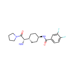 N[C@H](C(=O)N1CCCC1)[C@H]1CC[C@H](NC(=O)c2ccc(F)c(F)c2)CC1 ZINC000253687986