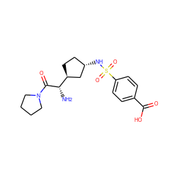 N[C@H](C(=O)N1CCCC1)[C@H]1CC[C@H](NS(=O)(=O)c2ccc(C(=O)O)cc2)C1 ZINC000027991995