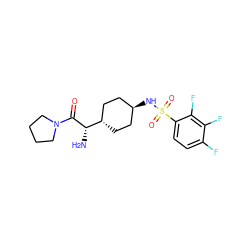 N[C@H](C(=O)N1CCCC1)[C@H]1CC[C@H](NS(=O)(=O)c2ccc(F)c(F)c2F)CC1 ZINC000261083119