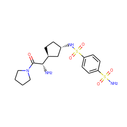 N[C@H](C(=O)N1CCCC1)[C@H]1CC[C@H](NS(=O)(=O)c2ccc(S(N)(=O)=O)cc2)C1 ZINC000027995516