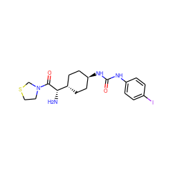 N[C@H](C(=O)N1CCSC1)[C@H]1CC[C@H](NC(=O)Nc2ccc(I)cc2)CC1 ZINC000261179979