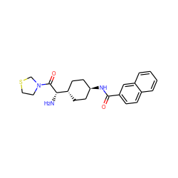 N[C@H](C(=O)N1CCSC1)[C@H]1CC[C@H](NC(=O)c2ccc3ccccc3c2)CC1 ZINC000261115640