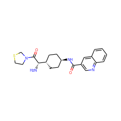 N[C@H](C(=O)N1CCSC1)[C@H]1CC[C@H](NC(=O)c2cnc3ccccc3c2)CC1 ZINC000261193031