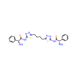 N[C@H](C(=O)Nc1nnc(CCCCc2nnc(NC(=O)[C@@H](N)c3ccccc3)s2)s1)c1ccccc1 ZINC000169697967