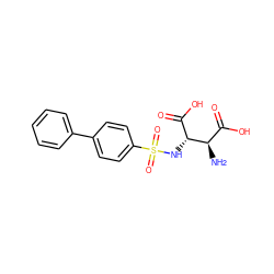 N[C@H](C(=O)O)[C@H](NS(=O)(=O)c1ccc(-c2ccccc2)cc1)C(=O)O ZINC001772650002