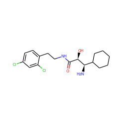 N[C@H](C1CCCCC1)[C@H](O)C(=O)NCCc1ccc(Cl)cc1Cl ZINC000027985995