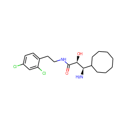 N[C@H](C1CCCCCCC1)[C@H](O)C(=O)NCCc1ccc(Cl)cc1Cl ZINC000027990555