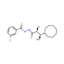 N[C@H](C1CCCCCCC1)[C@H](O)C(=O)NNC(=O)c1cccc(Cl)c1 ZINC000027992130