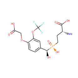 N[C@H](CC[P@](=O)(O)[C@@H](O)c1ccc(OCC(=O)O)c(OC(F)(F)F)c1)C(=O)O ZINC000149018449