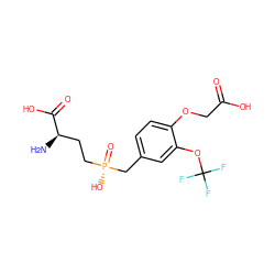 N[C@H](CC[P@](=O)(O)Cc1ccc(OCC(=O)O)c(OC(F)(F)F)c1)C(=O)O ZINC000149045344