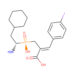 N[C@H](CC1CCCCC1)[P@@](=O)(O)C/C(=C\c1ccc(I)cc1)C(=O)O ZINC000003948755