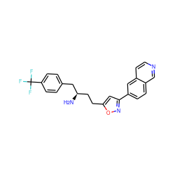 N[C@H](CCc1cc(-c2ccc3cnccc3c2)no1)Cc1ccc(C(F)(F)F)cc1 ZINC000043202405