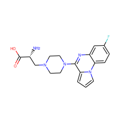 N[C@H](CN1CCN(c2nc3cc(F)ccc3n3cccc23)CC1)C(=O)O ZINC000040395344