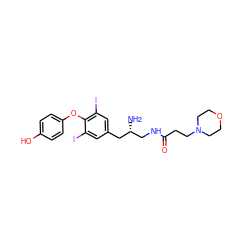 N[C@H](CNC(=O)CCN1CCOCC1)Cc1cc(I)c(Oc2ccc(O)cc2)c(I)c1 ZINC000095601164