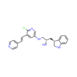 N[C@H](CNc1cnc(Cl)c(/C=C/c2ccncc2)c1)C[C@@H]1CNc2ccccc21 ZINC000014957677
