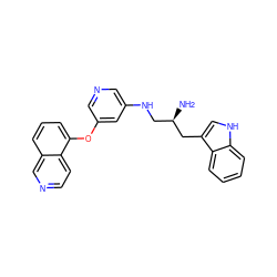 N[C@H](CNc1cncc(Oc2cccc3cnccc23)c1)Cc1c[nH]c2ccccc12 ZINC000014957560