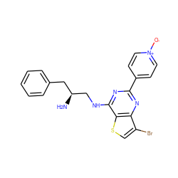 N[C@H](CNc1nc(-c2cc[n+]([O-])cc2)nc2c(Br)csc12)Cc1ccccc1 ZINC000223663595