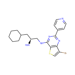 N[C@H](CNc1nc(-c2ccncc2)nc2c(Br)csc12)CC1CCCCC1 ZINC000653778420