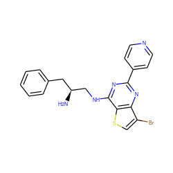 N[C@H](CNc1nc(-c2ccncc2)nc2c(Br)csc12)Cc1ccccc1 ZINC000207421998